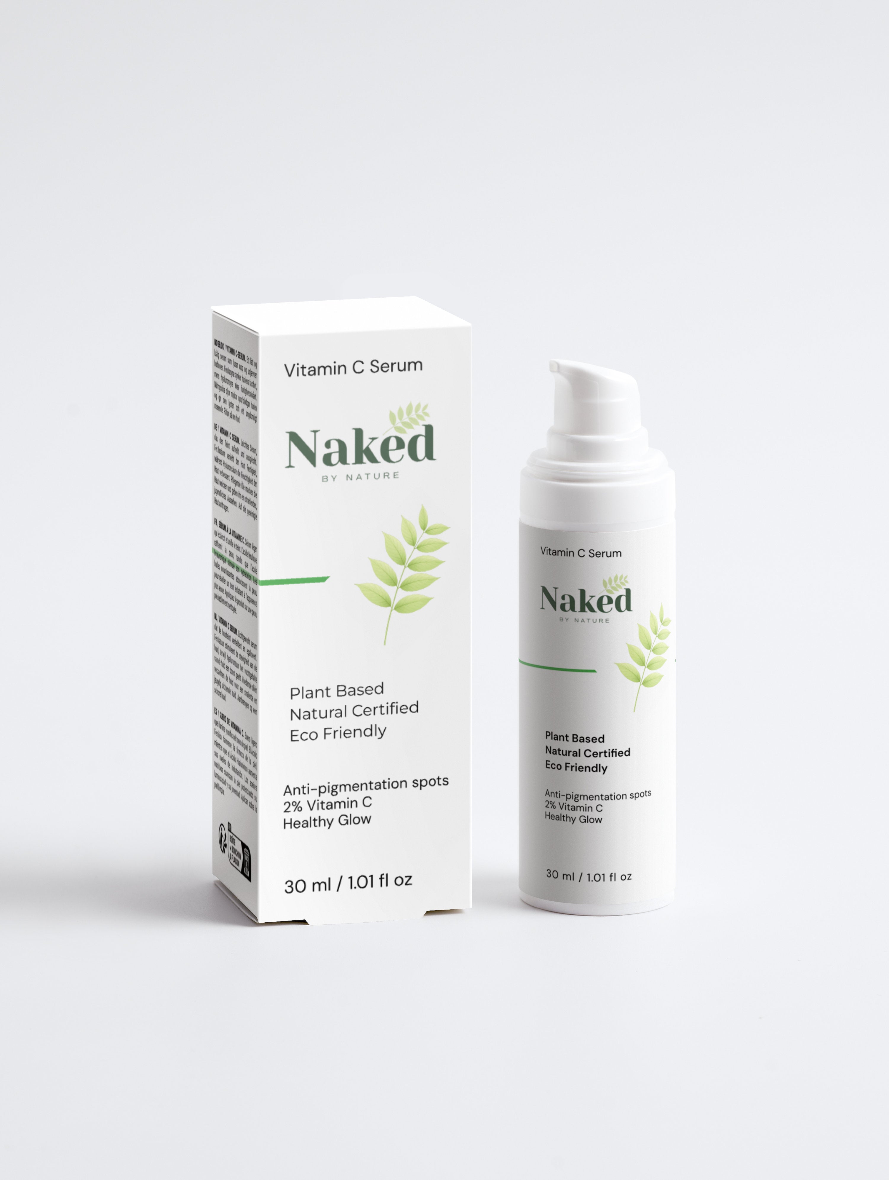 Plant-based Vitamin C serum for anti-pigmentation & healthy glow, natural certified, eco-friendly skincare
