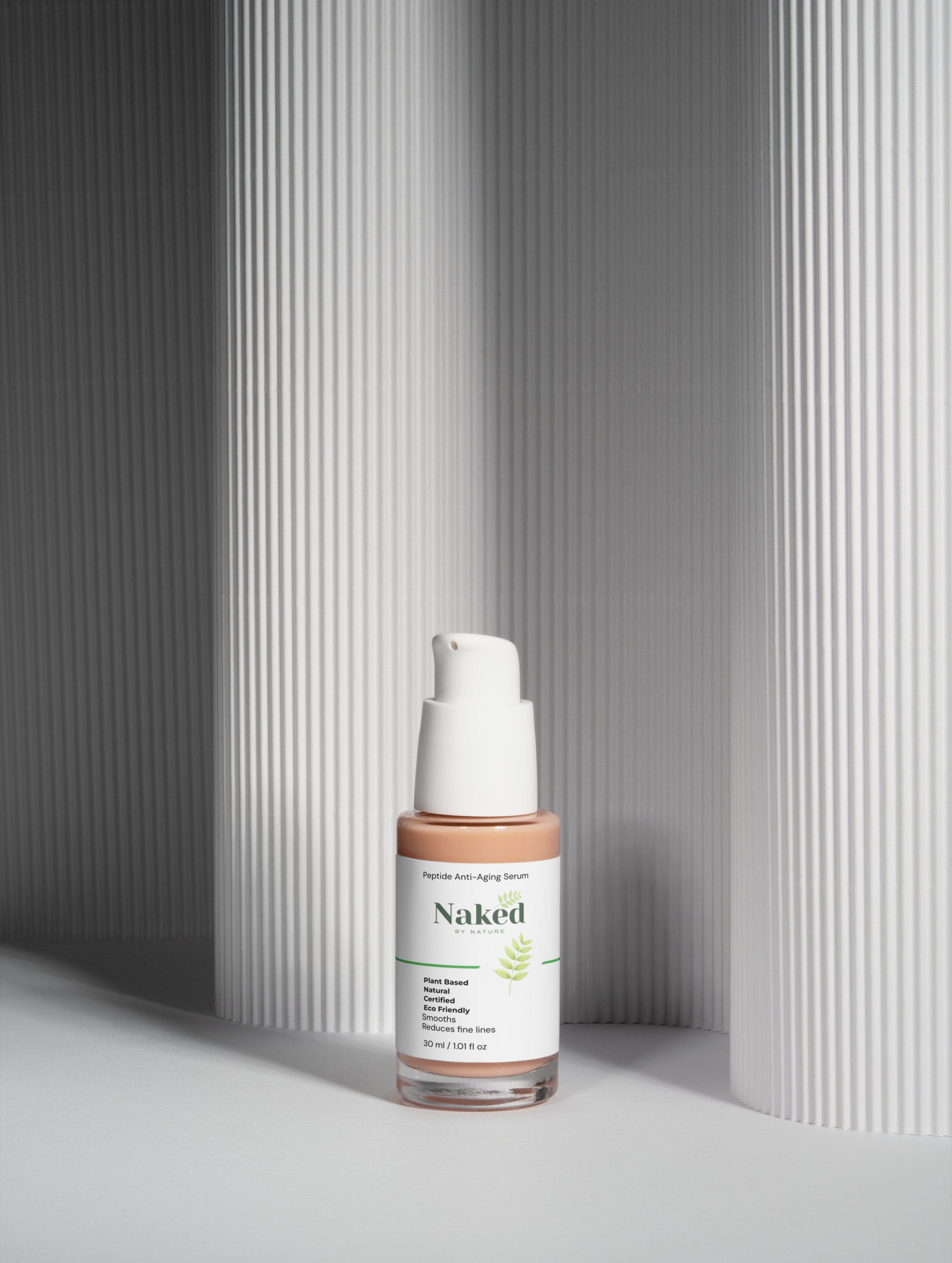 Naked by Nature Peptide Anti-Aging Serum, plant-based, natural, eco-friendly, reduces fine lines