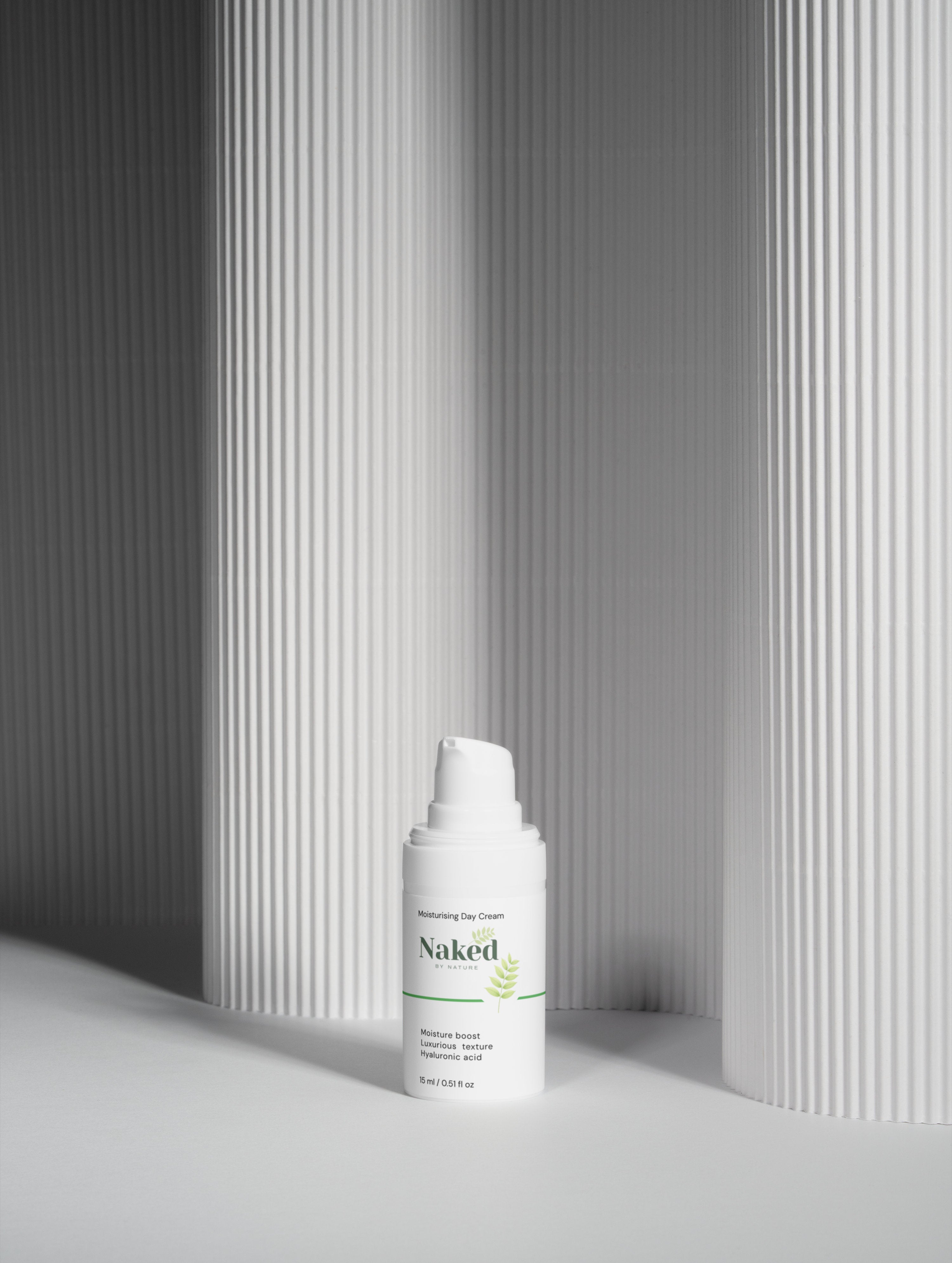 Naked by Nature Moisturising Day Cream with hyaluronic acid, plant-based formula for daily hydration