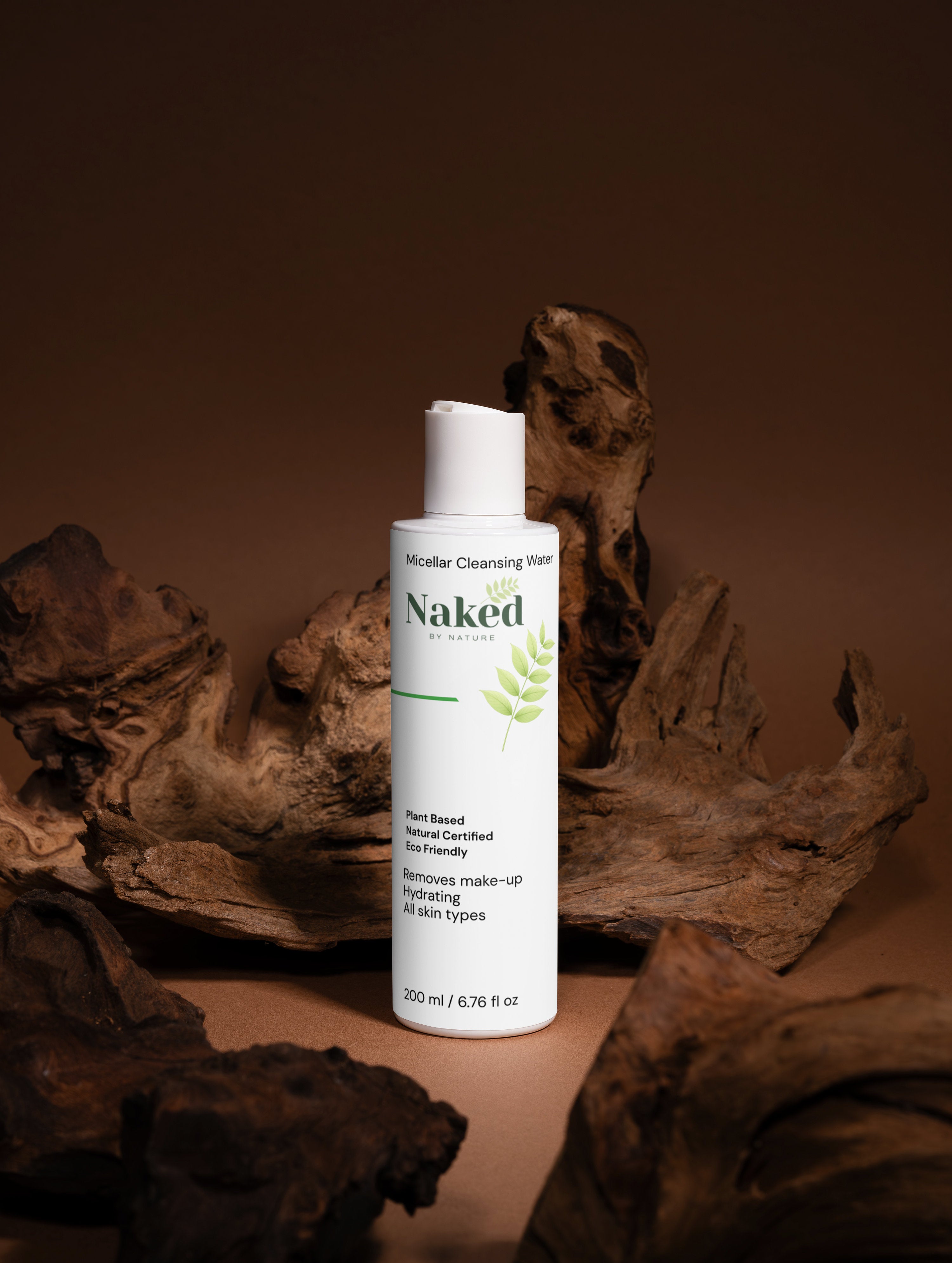 Naked by Nature Micellar Cleansing Water, plant-based, hydrating, removes makeup for all skin types